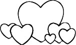 Abdruck: Herz und Herzchen Stempel