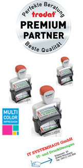 Professional Selbstf&auml;rber MCI / Multi Color Impression / Mehrfarb Stempel